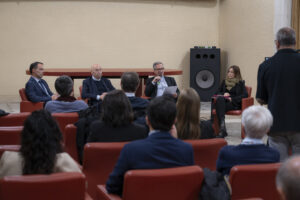 Un momento della presentazione in Filmoteca Vaticana